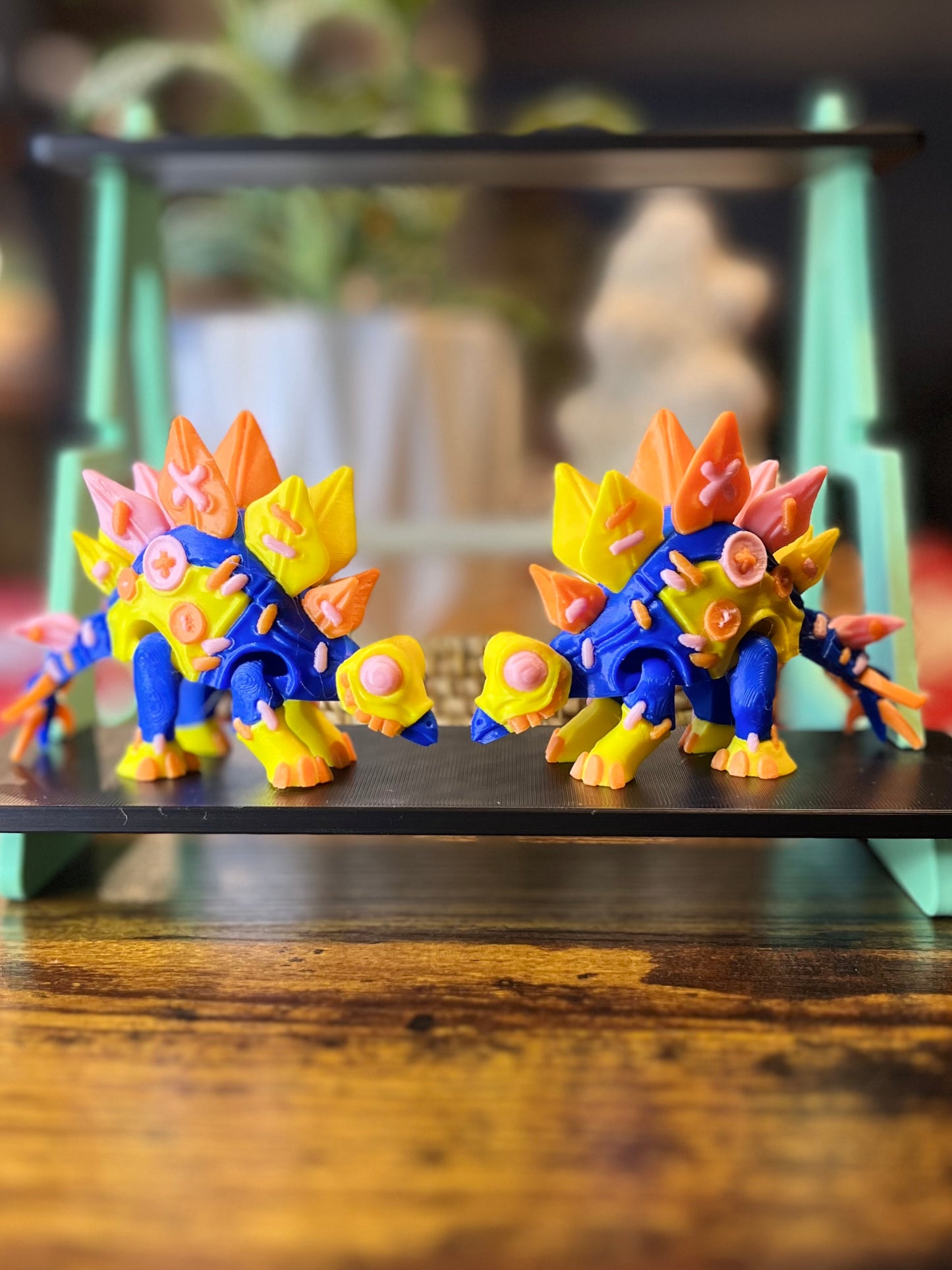 Stuffed stegosaurus fidget/flexi animal