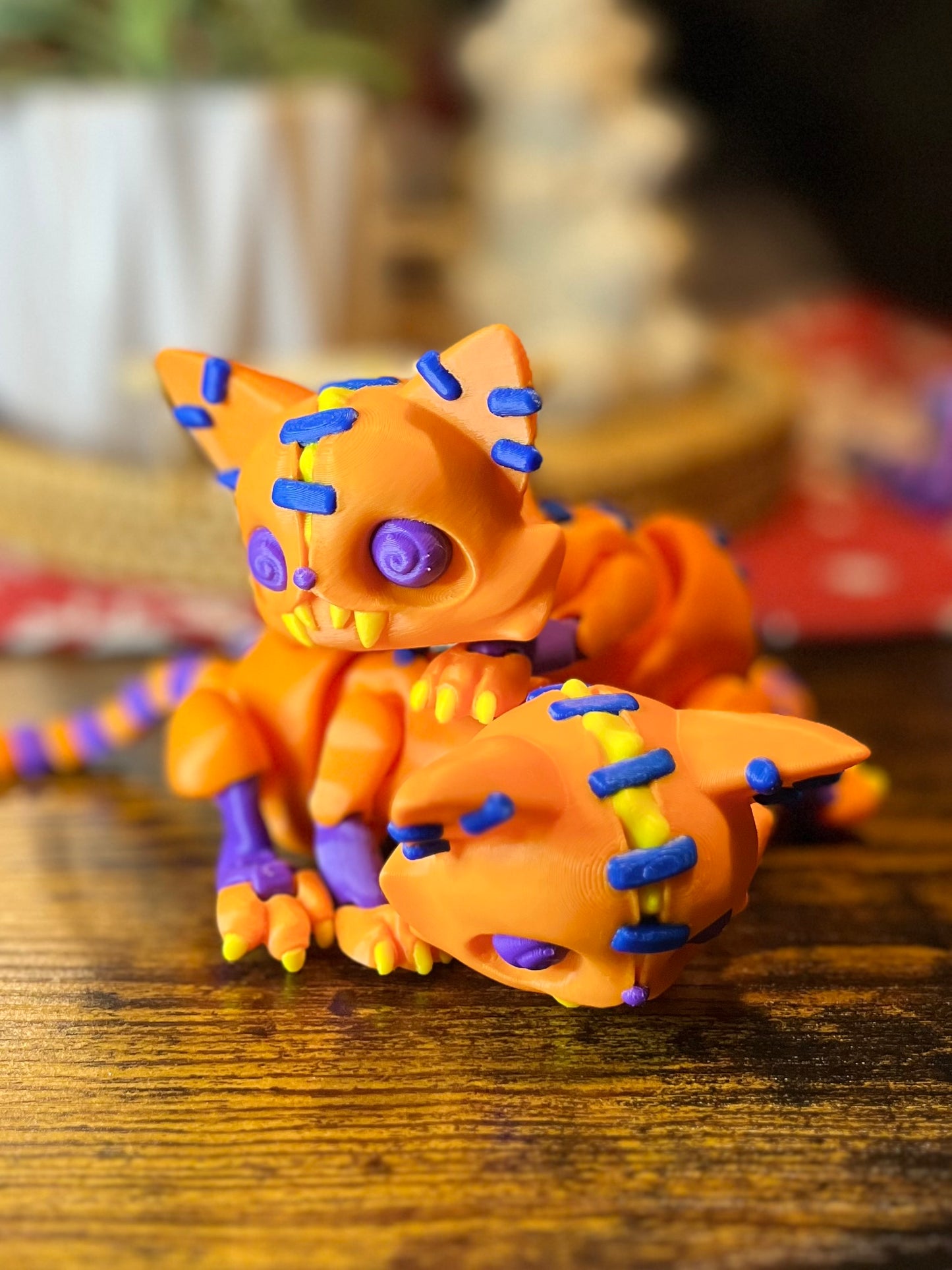 Articulated stuffed cat fidget/flexi