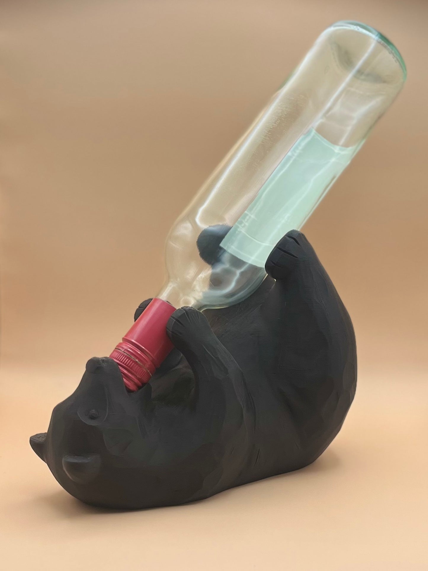 Black bear wine holder
