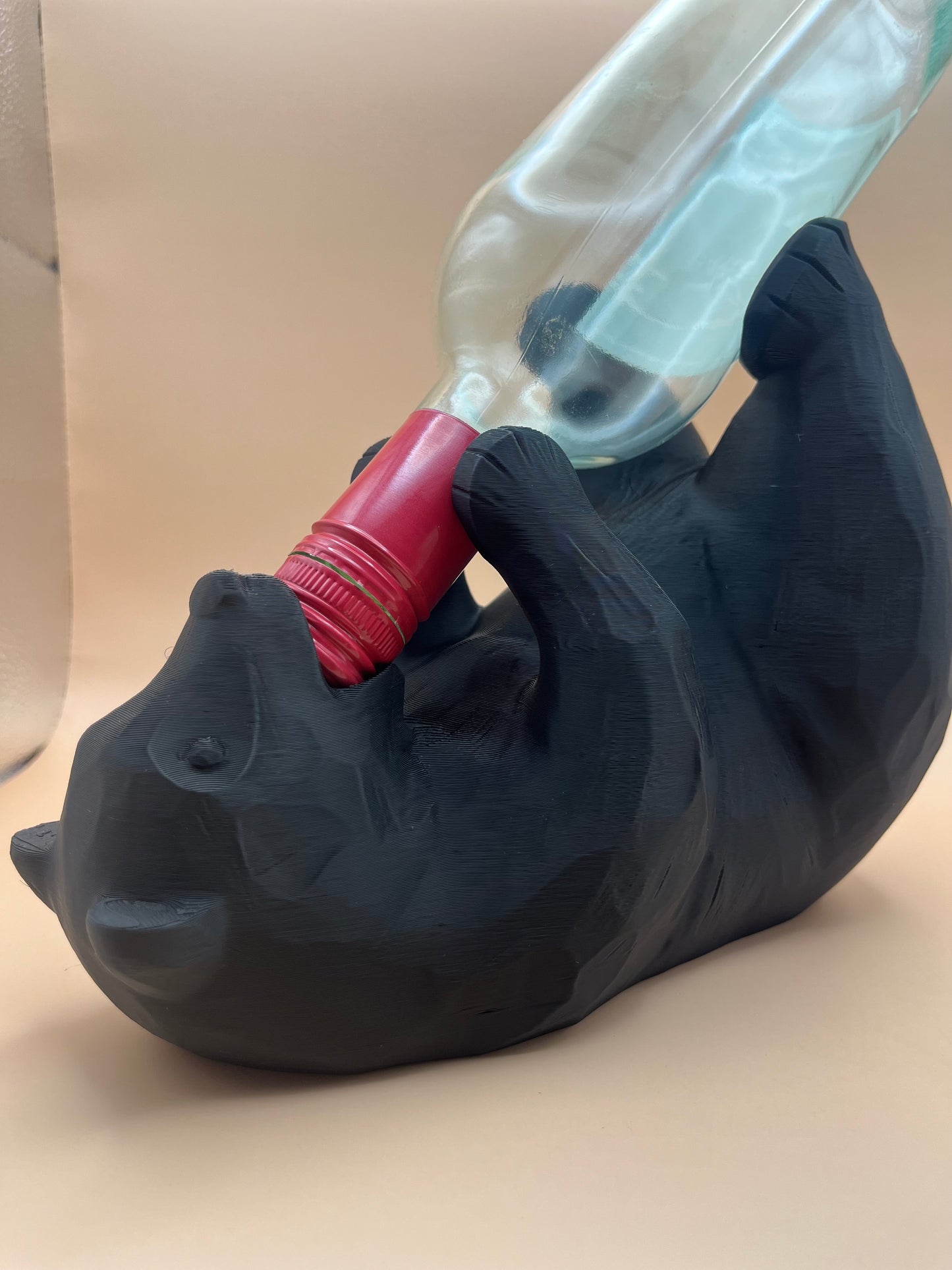 Black bear wine holder
